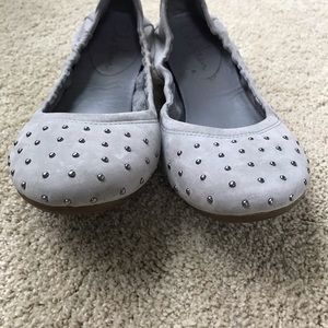 Cole Haan NikeAir grey leather studded flats